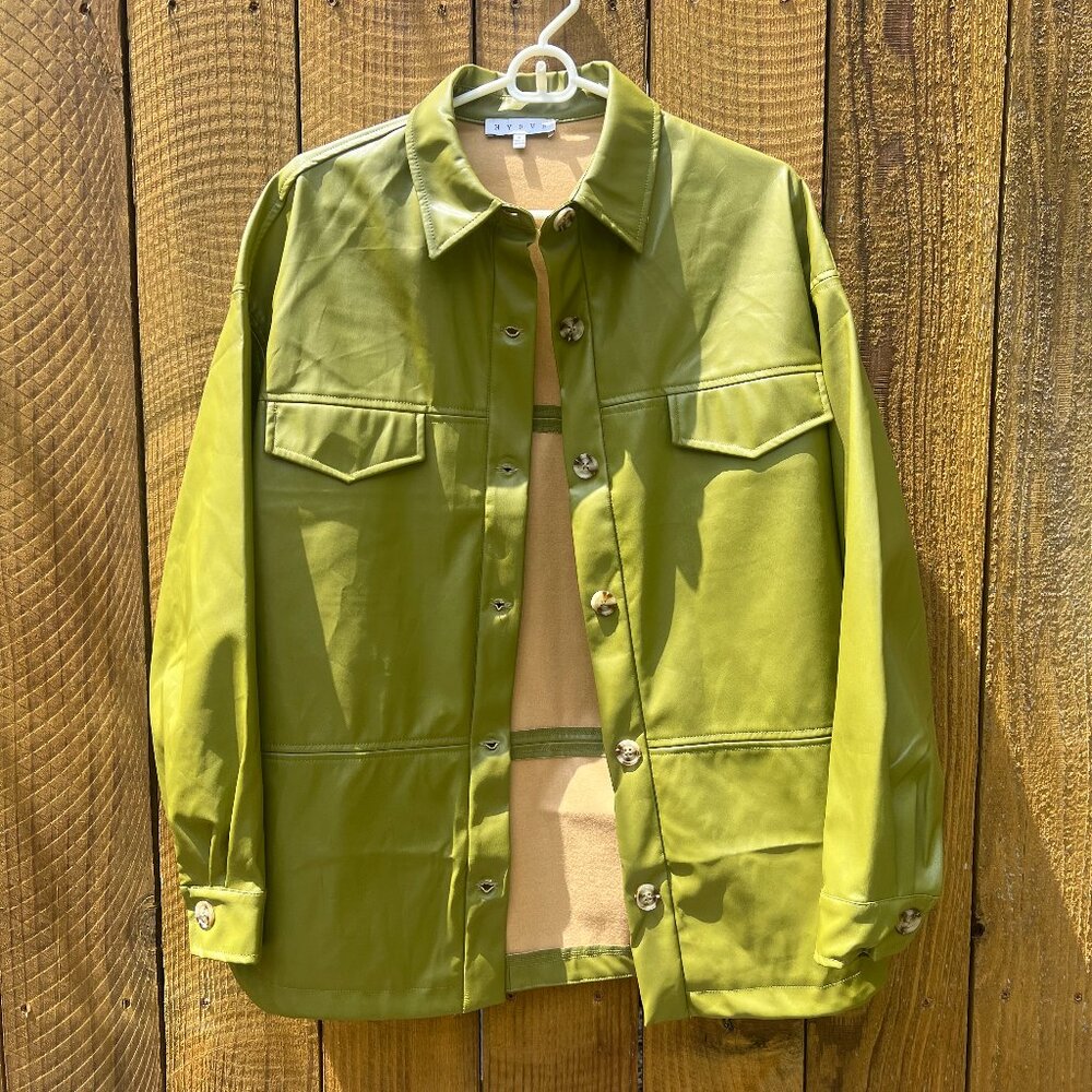 Green Faux Leather Jacket